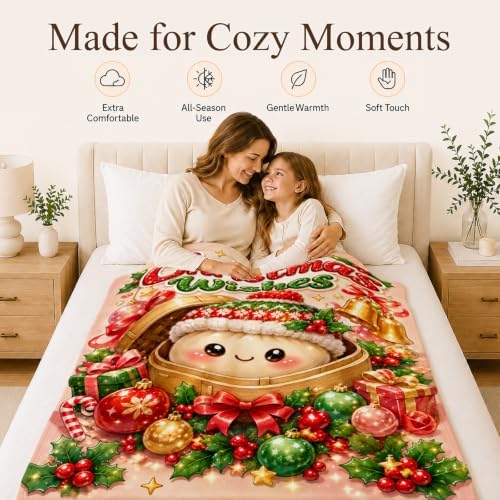 50" x 60" Christmas Blanket Kids Throws, Cute Dumping Blanket Gift for Girl