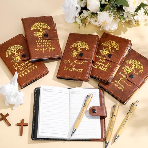 Spakon 20 Pcs Christian Prayer Journals with Pens, Spanish Tree of Life