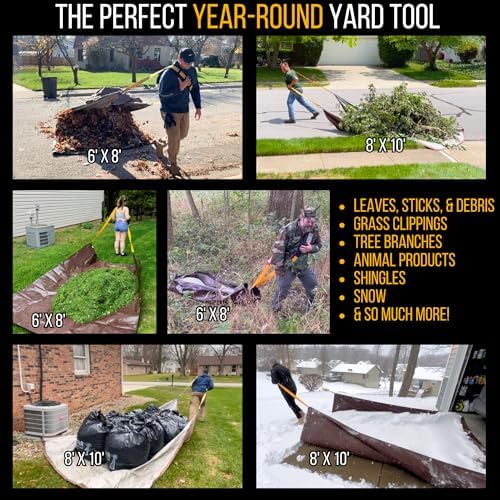 THE A.N.T. Tarp Tool - Heavy Duty Tarp Strap for Leaf and Yard Waste Compatible with Leaf Collector, Garden Tarps, Blower, Vacuum, Mulcher, Sweeper