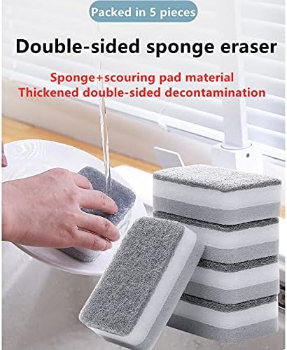 5PCs Kitchen Supplies Cleaning Brush Sponges Magic Dishwashing Brush Household Gadgets Tools Eraser for Office Bathroom