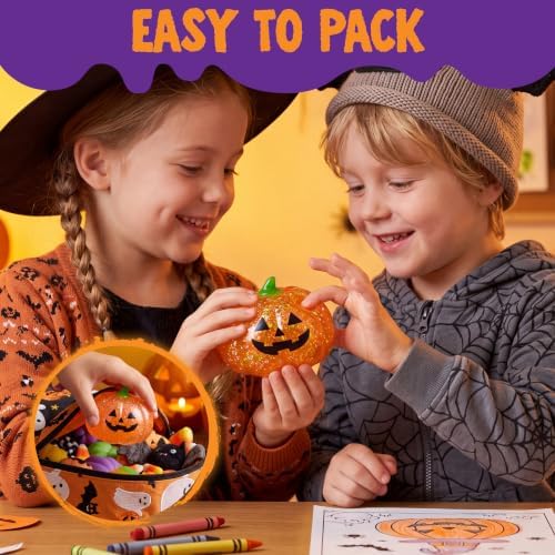 JOYIN 6 PCS Halloween Glitter Squishy Toys, Slow Rising Squishy Toys, Anxiety Relief Stress Balls, Sensory Toy for Kids Teens, Party Favors, Trick or Treating, Classroom Prize