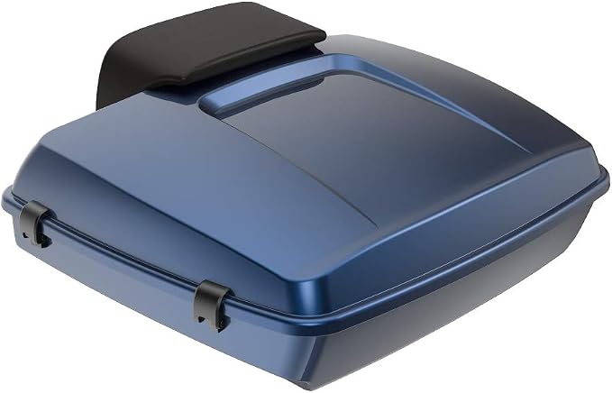 Advanblack Road Glide Tour Trunk Pack Big Blue Pearl Razor Tour Trunk Pack Backrest Pad for '97-'25 Harley Touring Road King Street Glide Electra Glide CVO models