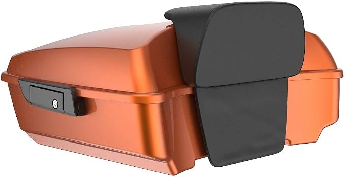Advanblack Road Glide Tour Trunk Pack Amber Whisky Chopped Tour Trunk Pack Backrest Pad for '97-'25 Harley Touring Road King Street Glide Electra Glide CVO models