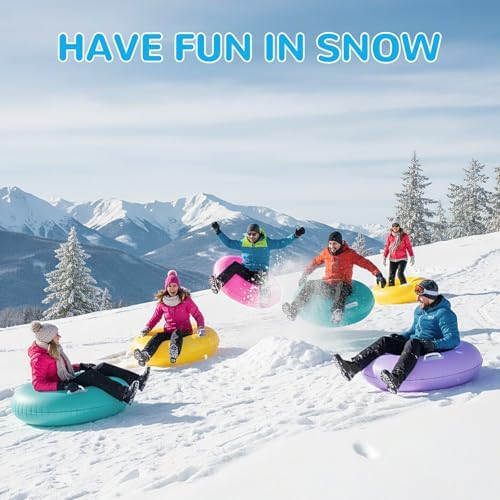 Shappy 4 Pack Inflatable Snow Tubes Heavy Duty