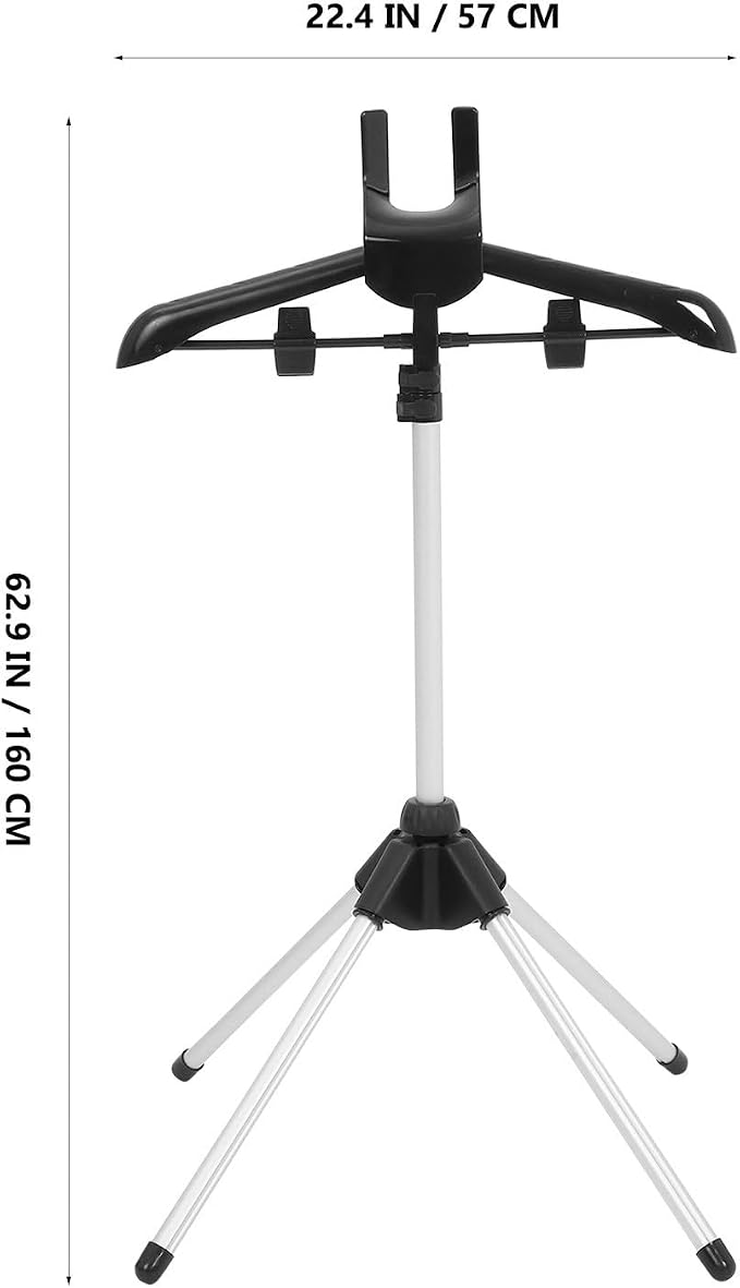 Foldable Garment Steamer Rack for Clothes with Adjustable Height and Sturdy Aluminum Alloy Support, Includes Handheld Ironing Board and Lint Remover, for Laundry Rooms and Bedrooms