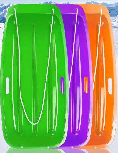 Snow Sled for Kids and Adult, Toboggan Sled with Plastic Cold-Resistant 35"