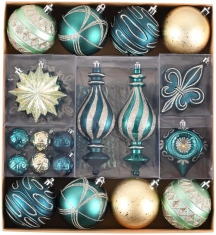 Valery Madelyn 60ct Christmas Tree Decorations Ball Ornaments Set