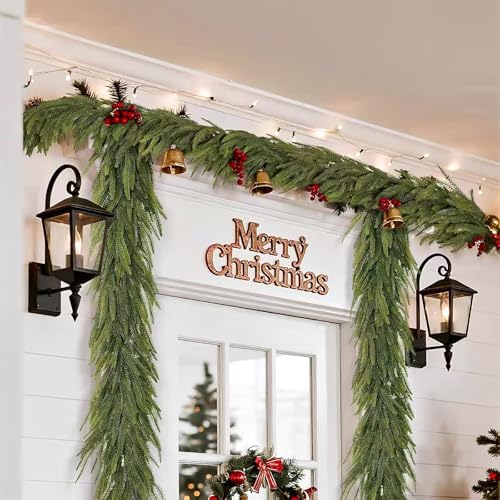 2PCS 9FT Christmas Norfolk Pine Garland