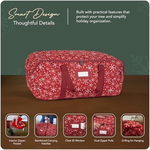 Covermates Christmas Tree Storage Bag, Fits 3 ft Trees, Red Snowflake