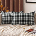 MIULEE Halloween Plaid Pillow Covers Scottish Tartan 12x20 Black and White