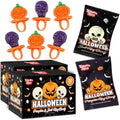 60 Pack Halloween Ring Candy - Individually Wrapped Holiday Themed Pumpkin And Skull Lollipops – Trick Or Treat Strawberry And Tutti Frutti Delicious Candys - Bulk Halloween Suckers Great Use, For Kids, Party Favor, Classrooms, Goodie Bags