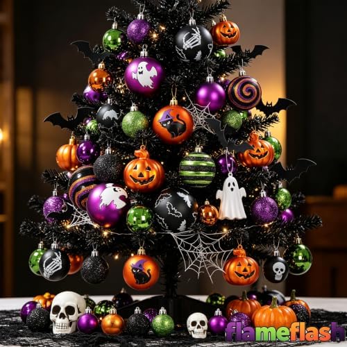 45ct Halloween Ornaments Tree Decorations 2.36" Shatterproof Set