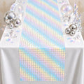 Disco Party Decorations - Iridescent Glitter Disco Table Runner