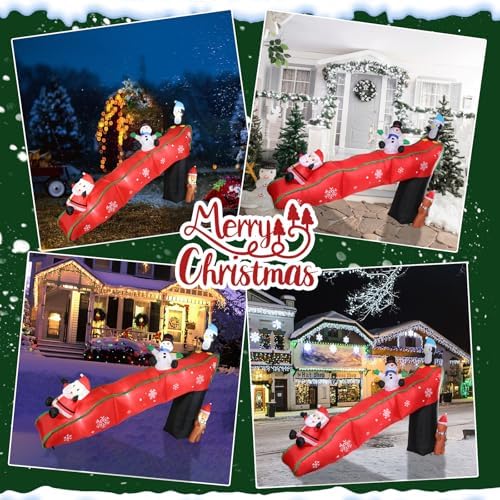 WONDER GARDEN 10 FT Christmas Outdoor Inflatable Slide with Penguin Decor