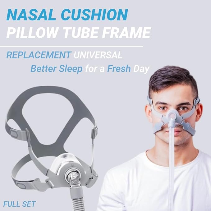 CPAP Mask, Universal CPAP Nasal Sleep Mask Reusable CPAP Supplies, Upgrade Silicone Soft Perfect Sealing CPAP Face Nose Masks with Headgear, Elbow/Swivel, Cushion