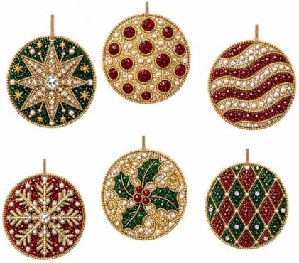 6PCS Christmas Ornaments DIY Pearl Diamond Art Kits for Adult Holiday