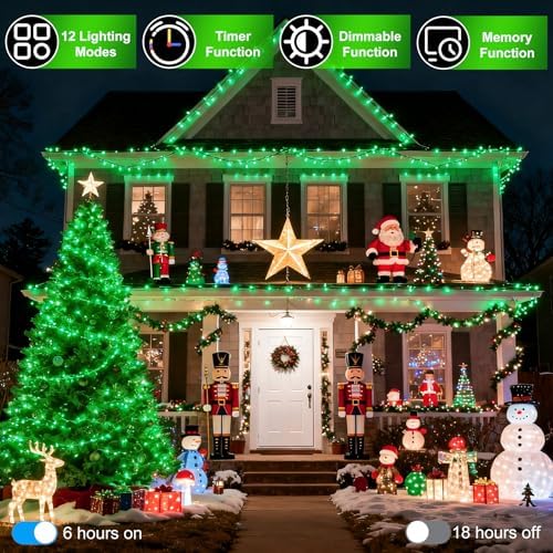 750 LED 240FT Christmas String Lights Outdoor, 12 Pro Modes with Timer