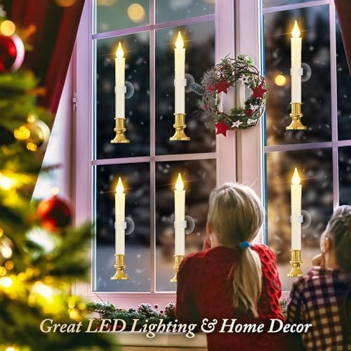 6-Pack Window Candles Battery Operated, Flameless LED Candle Lights