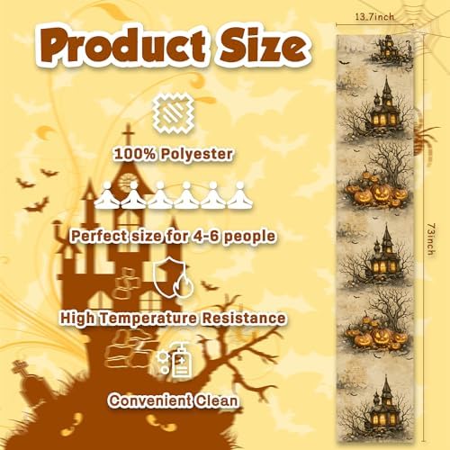 Halloween Party Decorations - Pumpkin Castle Table Runner