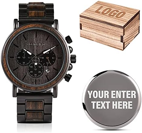 2win Engraved Wooden Watch for Boyfriend My MAN Fiancé Husband Customized Personalized Wood Watches for Men Birthday Anniversary Personalized Watch