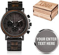 2win Engraved Wooden Watch for Boyfriend My MAN Fiancé Husband Customized Personalized Wood Watches for Men Birthday Anniversary Personalized Watch