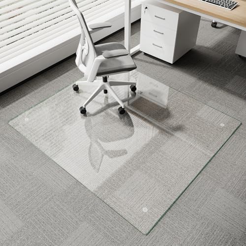 Koonmi Glass Chair Mat for Carpet, 42"x48" Thick Office Chair Mat