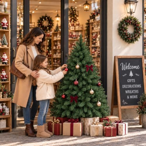 4.5ft Artificial Christmas Tree, Realistic Full Unlit Holiday Décor