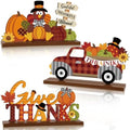3 Pcs Fall Centerpieces for Tables, Wooden Autumn Fall Decorations for Home