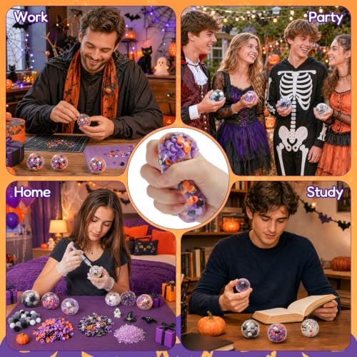 DIY Stress Ball Making Kit 12 TPR Round Skins (Halloween Theme)
