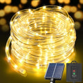 KNONEW Solar Rope Lights Outdoor 300LED 50FT Solar String Lights Outside Waterproof with Modes Clear Thin Tube for Pool Tree Patio Garden Fence Camping Yard Deck Trampoline（Warm White）