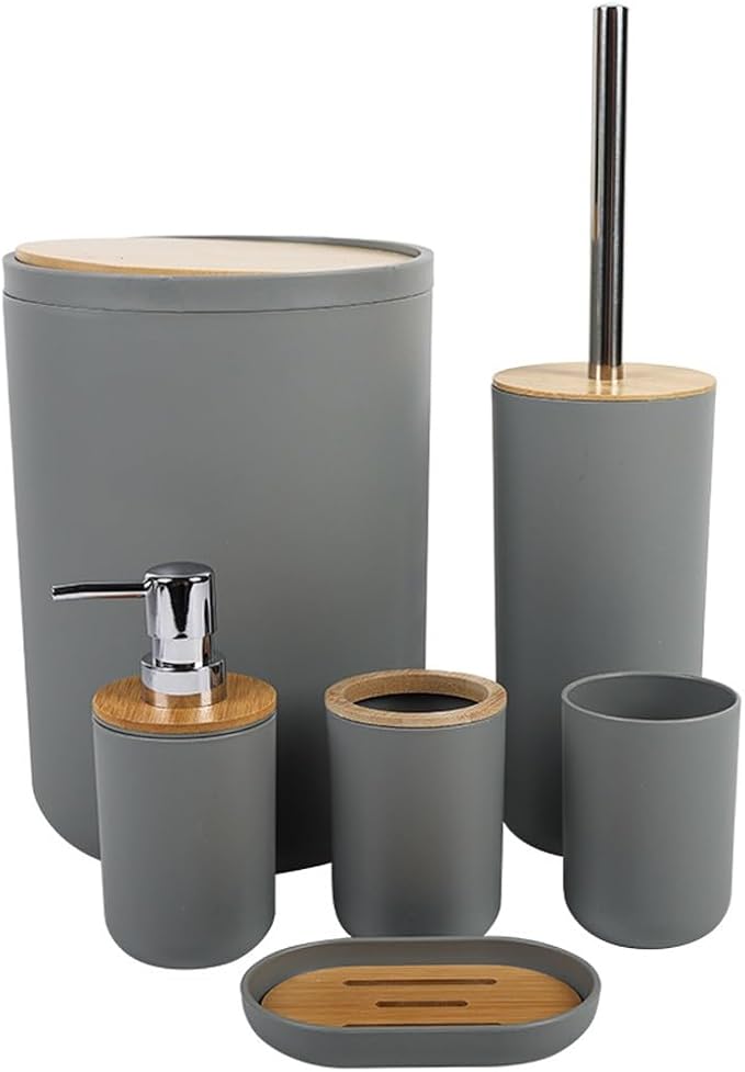 Bathroom Toiletries Six-piece Storage Kit Trash Can Soap Dish Toothbrush Holder