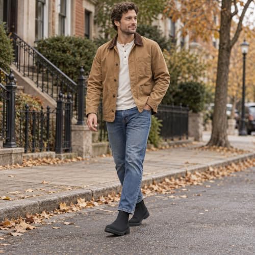 Cestfini Chelsea Boots Men Slip-On Western Hiking Boots