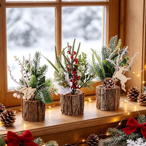 winemana Christmas Table Decorations Indoor Xmas Centerpieces Decor, 3 Pack