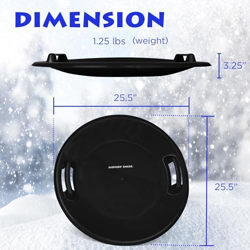 Slippery Racer Heavy-Duty Cold Resistant Downhill Pro Adults and Kids Plastic Outdoor Winter Saucer Disc Snow Sled with Handles