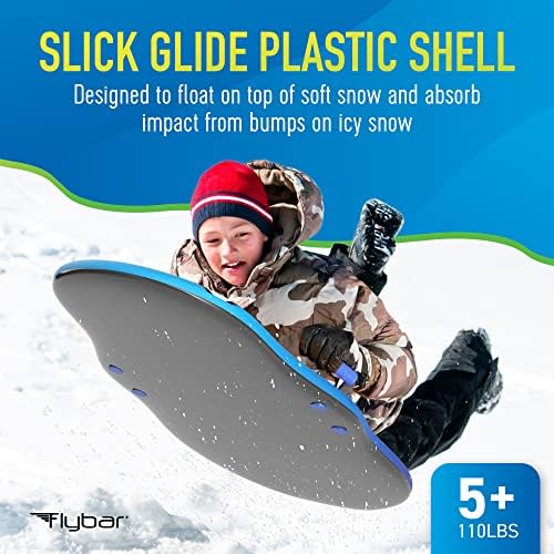 Flybar Kids 36" Husky Dog Foam Toboggan Snow Sled with Slick Bottom & PE Core Build for Boys and Girls Ages 5+, Holds Up to 110 Lbs