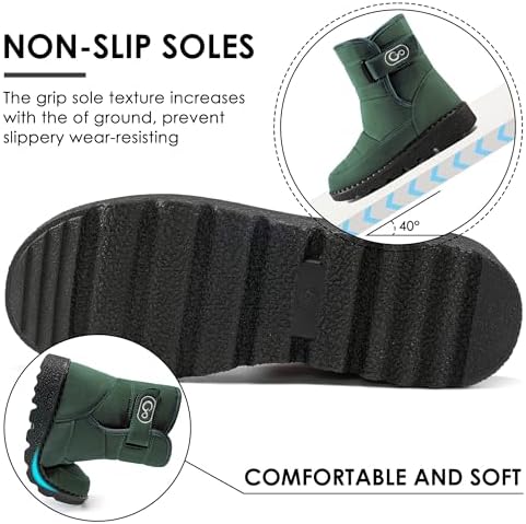 Ablanczoom Womens Winter Snow Boots with Warm Fur Lining Comfortable Booties Non Slip Waterproof Outdoor Shoes