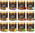 Scented Candle Set 12 Pack, Candle for Home Scented, Odor Eliminating, Stress Relief, Long Lasting Soy Wax Gift Set