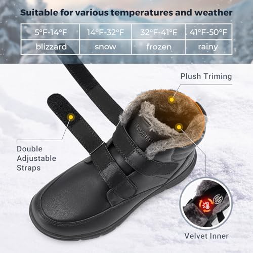 FitVille Extra Wide Men's Winter Boots Fur Lined Snow Boots for Men
