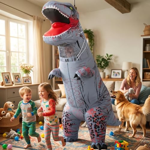 Inflatable Dinosaur Costume for Kids and Adults, Blow Up Party Suit