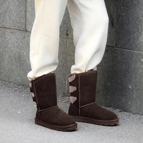 DREAM PAIRS Women's Mid Calf Winter Snow Boots