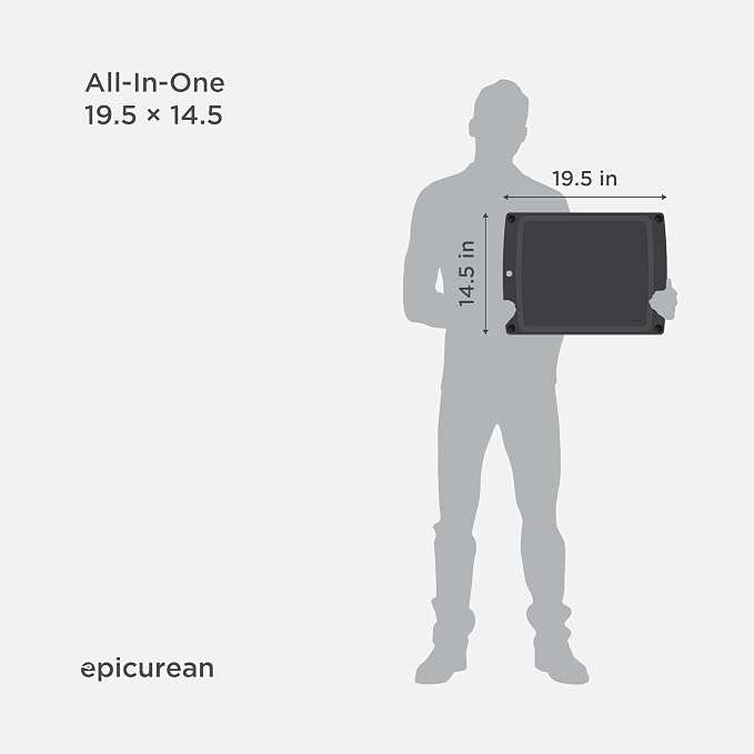 Epicurean 505-201502003 All-In- All-In-One Cutting Board with Non-Slip Feet, 19.5" x 14.5", Slate/Black