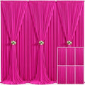 6 Panels Fuchsia Backdrop Curtain for Parties Birthday Party Wrinkle Free Hot Pink Photo Curtains Backdrop Drapes Fabric Decoration for Wedding 30ft(W) x 10ft(H)
