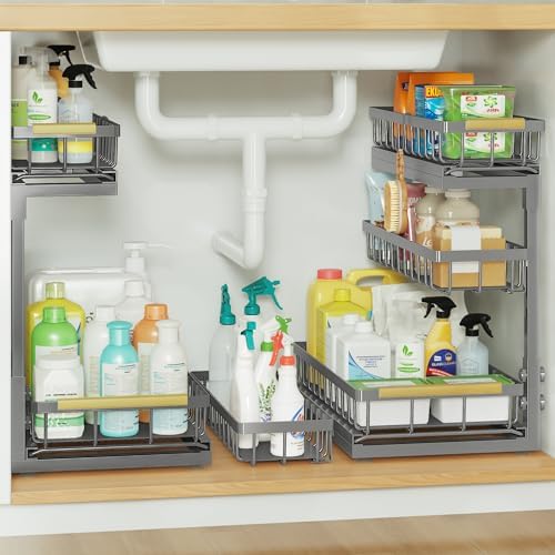 Under Sink Organizer for Kitchen and Bathroom Cabinet Pull Out storage