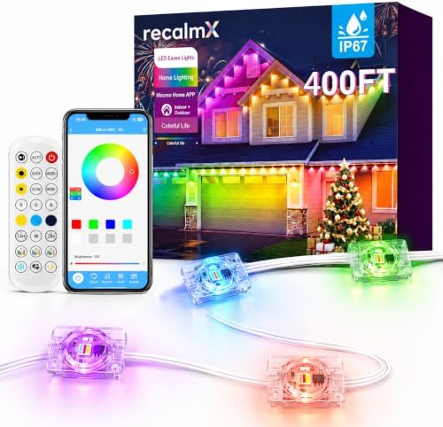 400ft Permanent Outdoor Lights Christmas for House Outside Smart LED RGB+IC