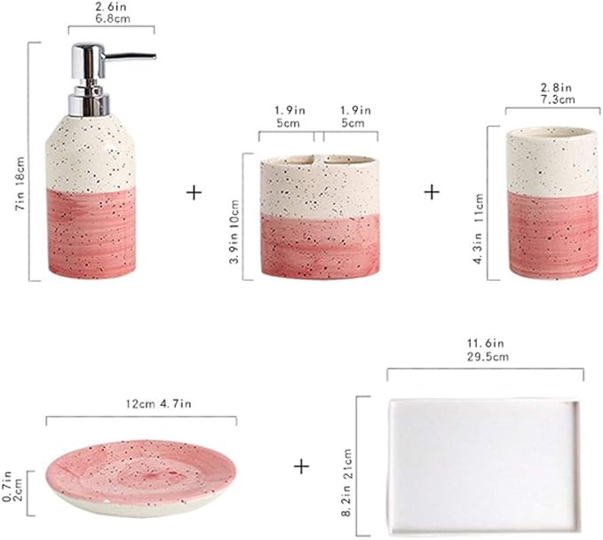 Kitchen Soap Dispenser Ceramic 6-Piece Set Toilet Bathroom Supplies Toothbrush Cup Hand Sanitizer Bottle Toothbrush Cup Toothbrush Holder Soap Box Countertop Soap Dispensers
