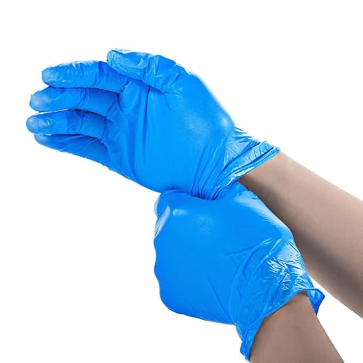 Basic Medical Synmax Vinyl Exam Gloves - Latex-Free & Powder-Free - Medium, BMPF-3002(Case of 1,000) Blue