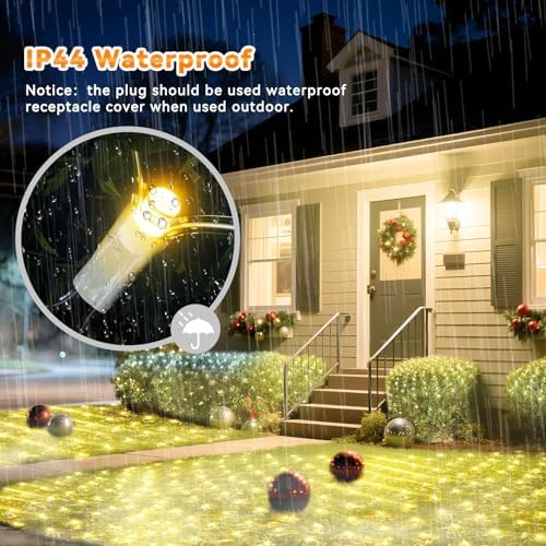 LitHome 34.5FT x 5FT Christmas Net Lights Outdoor Mesh Lights Connectable