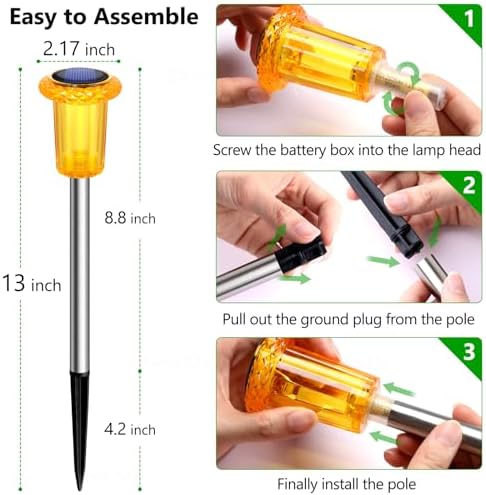 DenicMic Solar Halloween Lights Outdoor 10 Pack Fall Decorations for Home