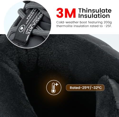 EQW Men's Waterproof Snow Boots Insulation Lightweight Non-Slip