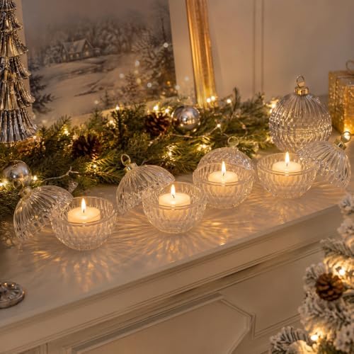 4 Pack 4'' Glass Christmas Candle Jars for Candle Making, Clear